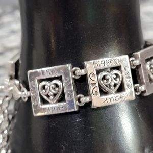 RETIRED BRIGHTON GO RED HEART AWARENESS  8 LINK BLOCK BRACELET NWOT ❤️ 💙